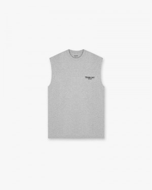 Men's Represent 247 Team Oversized Tank Top Grey | UK-CKUWH9048