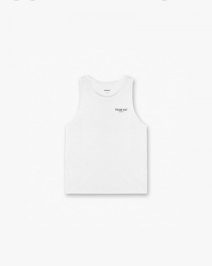 Men's Represent 247 Team Run Tank Top White | UK-YDMSN3718