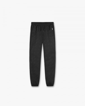 Men's Represent All Over Logo Track Trousers Black | UK-NEMOL3215