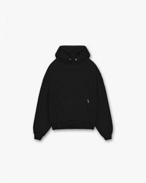 Men's Represent Blank Hoodie Black | UK-GWJLY6759