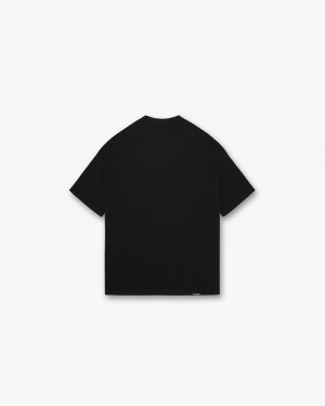 Men's Represent Blank T-Shirt Black | UK-YEHTM7359