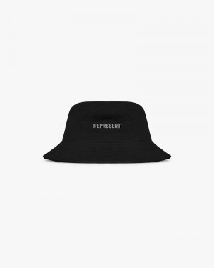 Men's Represent Bucket Hat Black | UK-RCEYO7451