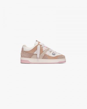 Men's Represent Bully Trainers Beige / Pink | UK-DOWJA4981