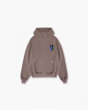 Men's Represent Decade Of Speed Hoodie Taupe | UK-HDQOL4256