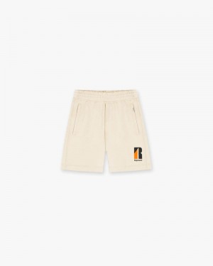 Men's Represent Decade Of Speed Shorts Cream | UK-TFLYJ2301