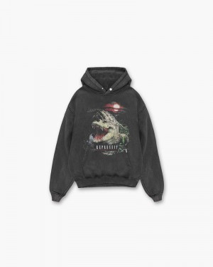 Men's Represent Destructive Appetite Hoodie Grey | UK-NQFIK4729