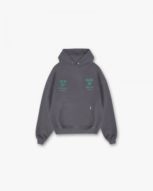 Men's Represent Fall From Olympus Hoodie Dark Grey / Green | UK-BXPLA6517