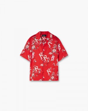 Men's Represent Floral Shirts Red | UK-JWYIT9387