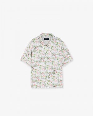 Men's Represent Floral Shirts White | UK-UVDXH9380