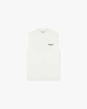 Men's Represent Fw23 Team 247 Oversized Tank Top White | UK-FGQWN9435