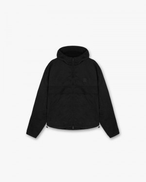 Men's Represent Hooded Track Jacket Black | UK-CSUZO1597