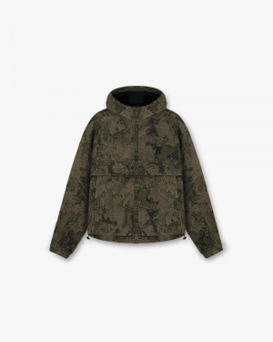 Men's Represent Hooded Track Jacket Camo | UK-CVIZM0852