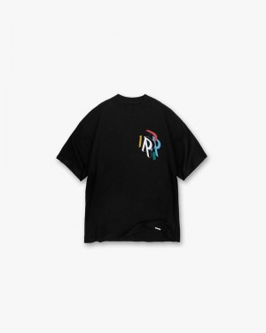 Men's Represent Initial Assembly T-Shirt Black | UK-KTLHI9167