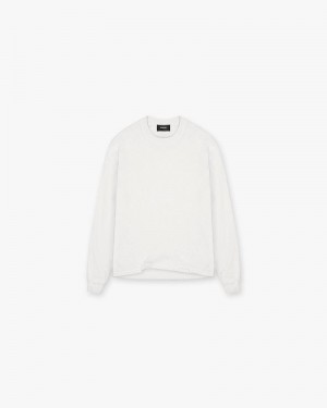 Men's Represent Initial Long Sleeve T-Shirt White | UK-APDTC6234