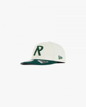 Men's Represent Initial New Era Retro Crown 9fifty Cap Cream / Green | UK-BHVJK6825