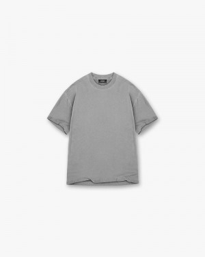 Men's Represent Initial T-Shirt Grey | UK-TKBWM6713