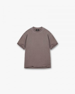 Men's Represent Initial T-Shirt Taupe | UK-CSGLK7968