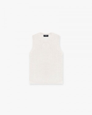 Men's Represent Knitted Tank Top Cream | UK-HRWNJ9430