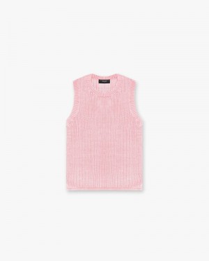 Men's Represent Knitted Tank Top Pink | UK-FTZDY2670