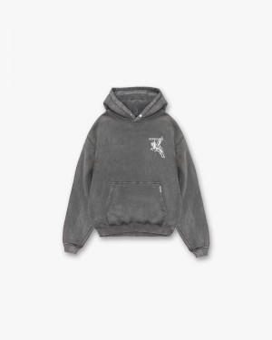 Men's Represent Mascot Hoodie Grey | UK-FLCUI0681