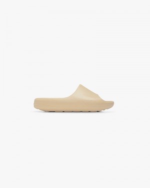 Men's Represent Matte Finish Slides Taupe | UK-ETDUF1076