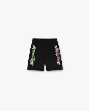 Men's Represent Motley Crue Mesh Shorts Black | UK-LICTA0762