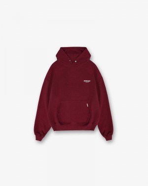 Men's Represent Owners Club Hoodie Burgundy | UK-CGYKV9235