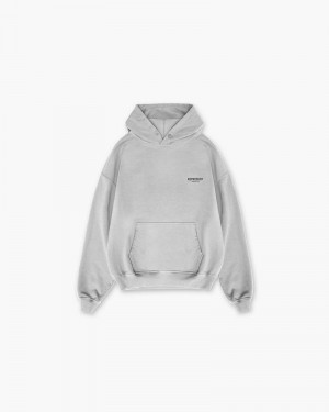 Men's Represent Owners Club Hoodie Grey | UK-KABJO7365