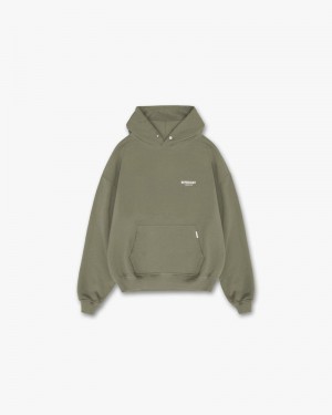 Men's Represent Owners Club Hoodie Olive | UK-GFMDT5034