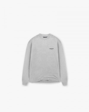 Men's Represent Owners Club Long Sleeve T-Shirt Grey | UK-NRGCV4250