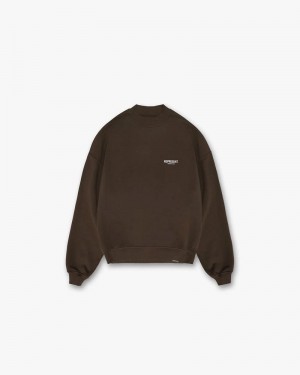 Men's Represent Owners Club Sweater Dark Brown | UK-MNATE6215