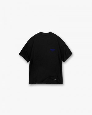 Men's Represent Owners Club T-Shirt Black / Dark Blue | UK-NGCDA1763