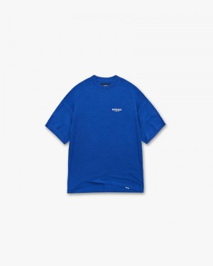 Men's Represent Owners Club T-Shirt Blue | UK-XLADB0356