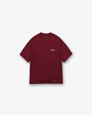 Men's Represent Owners Club T-Shirt Burgundy | UK-YSFQN6208