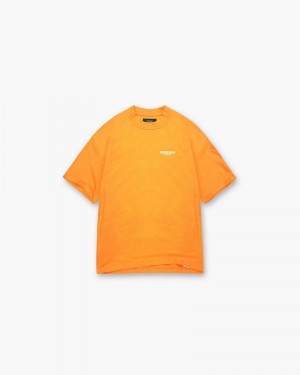 Men's Represent Owners Club T-Shirt Orange | UK-BILTU5137