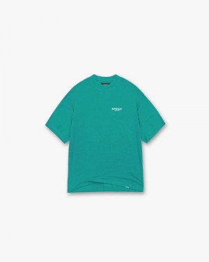 Men's Represent Owners Club T-Shirt Turquoise | UK-DOYCU2730