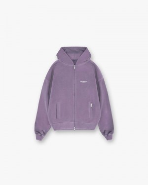 Men's Represent Owners Club Zip Hoodie Violet  | UK-BQGCA7465