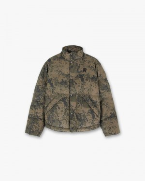 Men's Represent Puffer Jacket Camo | UK-WSVEP7582