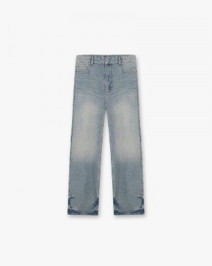 Men's Represent R3 Baggy Jeans Blue | UK-WGEOU2854