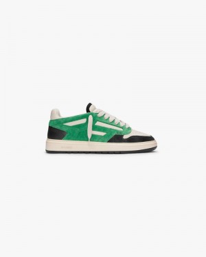 Men's Represent Reptor Low Trainers Green / White / Black | UK-LKRCS5214