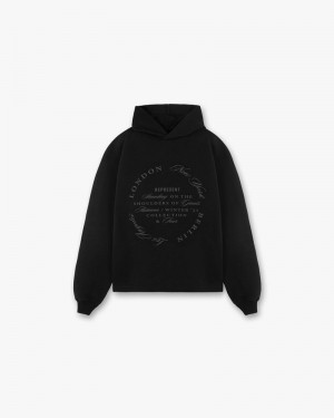 Men's Represent Season Tour Relaxed Hoodie Black | UK-PFEAC0457