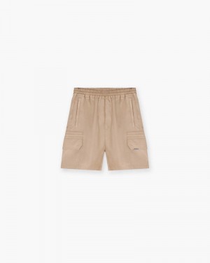 Men's Represent Storm Cargo Shorts Khaki | UK-DOFEV2365