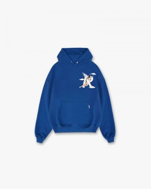 Men's Represent Storms In Heaven Hoodie Blue | UK-OGQTM5320