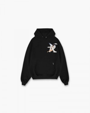 Men's Represent Storms In Heaven Hoodie Black | UK-JBYHO4219