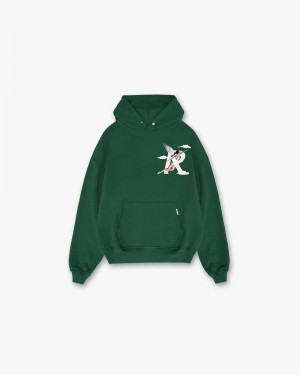 Men's Represent Storms In Heaven Hoodie Green | UK-YPWXL9732