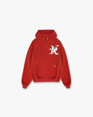 Men's Represent Storms In Heaven Hoodie Red | UK-DAUNT0762