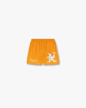 Men's Represent Storms In Heaven Shorts Orange | UK-BSTYU3572