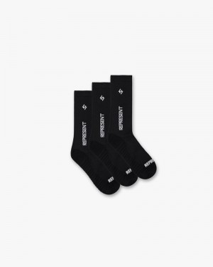 Men's Represent Team 247 3-pack Socks Black | UK-VHSFA8340