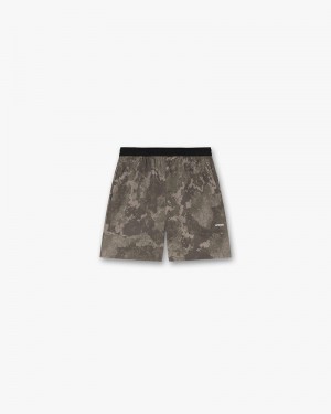 Men's Represent Team 247 Fused Shorts Taupe Camo | UK-PWKVY0514