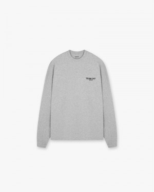 Men's Represent Team 247 Long Sleeve T-Shirt Grey | UK-IWROC0963